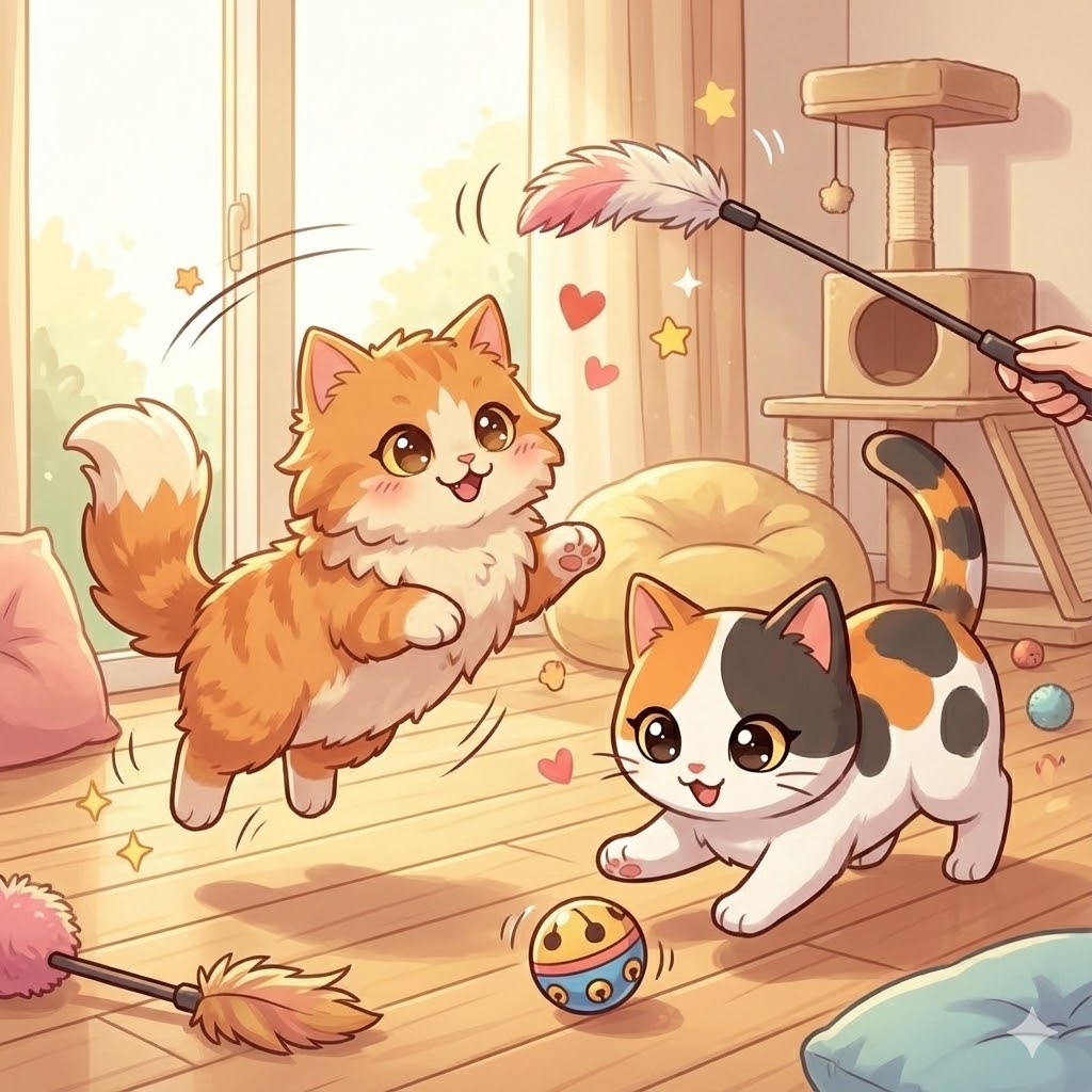 シフォンとラテのごはんタイム